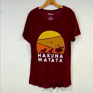 Women’s Disney The Lion King Hakuna Mutata graphic burner tee shirt top size XL